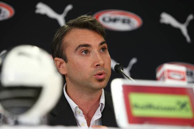 SOCCER - UEFA EURO 2016 quali, AUT vs RUS, preview VIENNA,AUSTRIA,11.NOV.14 - SOCCER - UEFA European Championship 2016, European Qualifiers, ÖFB international match, Austria vs Russia, preview, signing of contract ÖFB and Puma. Image shows Regis Menoux (PUMA SE). 