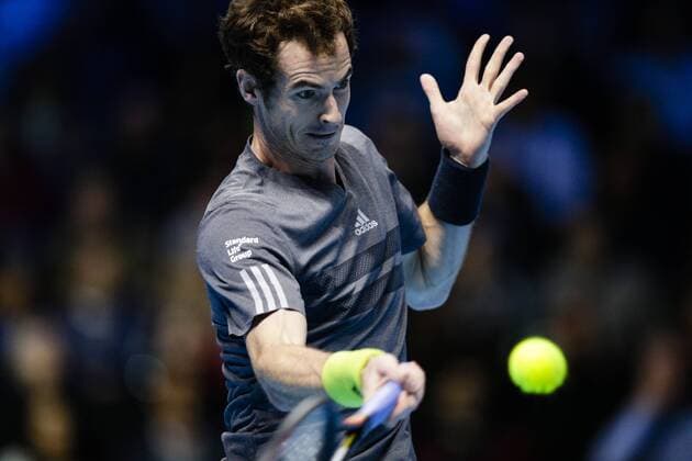11.11.2014. London, England. ATP Tennis Herren World Tour Finals. round robin match. Andrew - Andy - Murray plays a forehand xCraigxMercerx  ActionPlus11575745