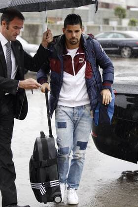 Spanish team players arrive at Las Rozas. In the picture, Nolito. xANGELxRIVEROx 