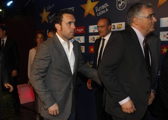 Aktuell Fussball, Spanien, Preisverleihung des Katalonischen Fussballverbands - 2014 Catalonian Football Federation awards. In this picture, Sergio Gonzalez and Joan Collet (Espanyol Barcelona). xFRANCESCxADELANTADOx 