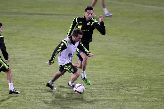 Practice session of football spanish team at The football town in las rozasl. santi Santi Cazorla. November 12, 2014.  (20238793)