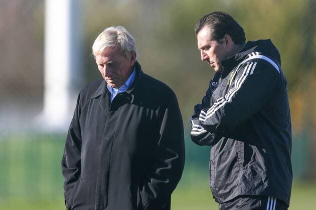 - BRUSSELS, BELGIUM: Belgian soccer union vice-chairman Philippe Collin and Belgium s head coach Marc Wilmots pictured during a training session of Belgian national soccer team Red Devils, Thursday 13 November 2014. BRUNOxFAHY  premiumd 35409