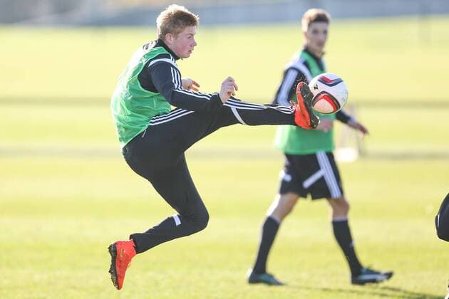 - BRUSSELS, BELGIUM: Belgium s Kevin De Bruyne pictured during a training session of Belgian national soccer team Red Devils, Thursday 13 November 2014. BRUNOxFAHY  premiumd 35487