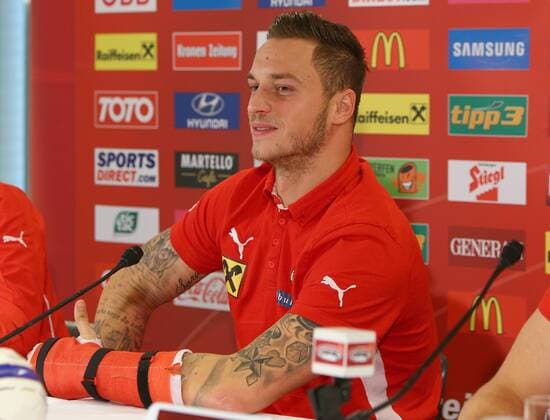 SOCCER - UEFA EURO 2014 quali, preview VIENNA,AUSTRIA,13.NOV.14 - SOCCER - UEFA European Qualifiers, ÖFB international match, Austria, preview, press conference of team AUT. Image shows Marko Arnautovic (AUT). 