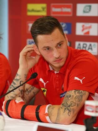 SOCCER - UEFA EURO 2014 quali, preview VIENNA,AUSTRIA,13.NOV.14 - SOCCER - UEFA European Qualifiers, ÖFB international match, Austria, preview, press conference of team AUT. Image shows Marko Arnautovic (AUT). 
