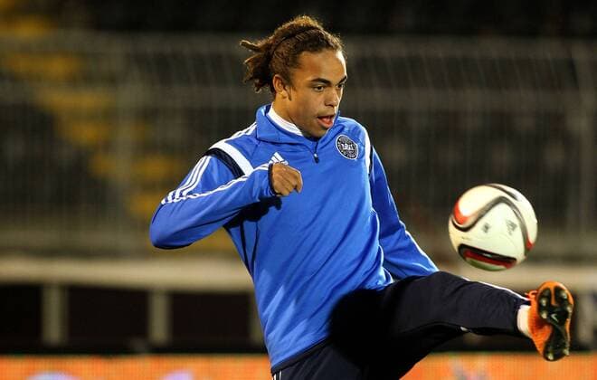 13.11.2014 Belgrade(Serbia) Yussuf Poulsen at Denmark national men s football team training day before Euroqualify match against Serbia : 
