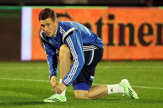 13.11.2014 Belgrade(Serbia) Pierre Emil Hojbjerg at Denmark national men s football team training : 