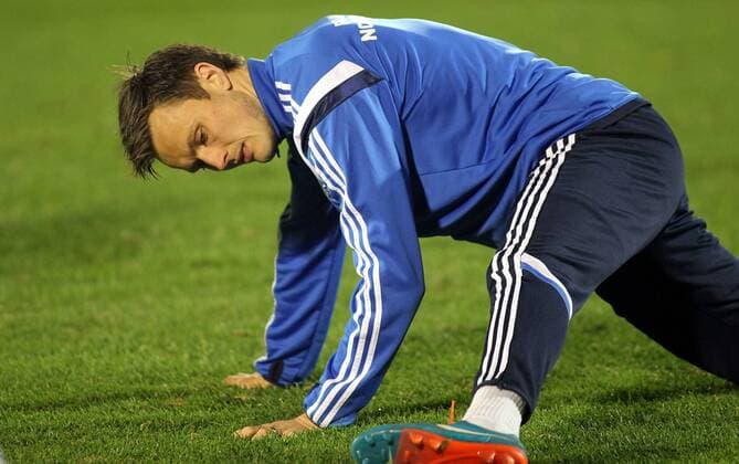 13.11.2014 Belgrade(Serbia) William Kvist Denmark training men s football : 