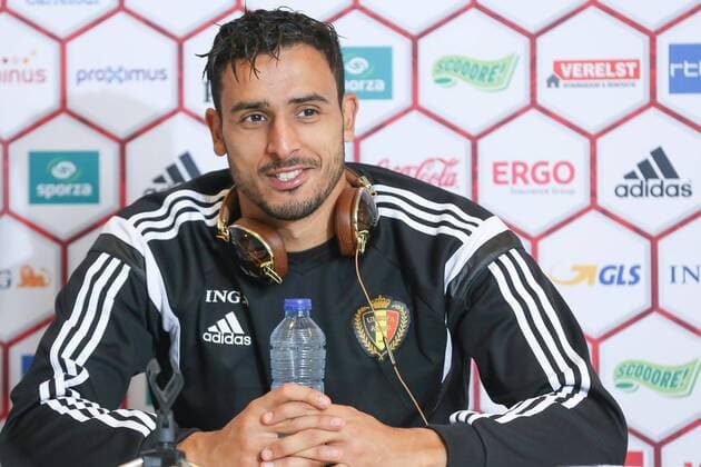 - BRUSSELS, BELGIUM: Belgium s Nacer Chadli pictured during a press moment of national coach and three players after a closed training session of Belgian national soccer team Red Devils, Friday 14 November 2014, in Neerpede, Brussels. Belgium will play its third game of the Euro 2016 qualification against Wales on Sunday. BRUNOxFAHY  xpremiumd 20813220x