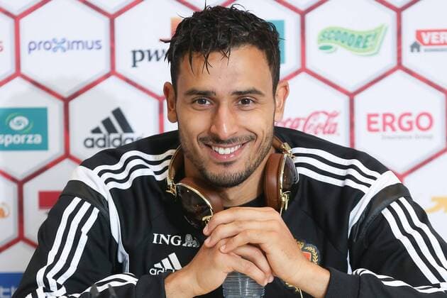 - BRUSSELS, BELGIUM: Belgium s Nacer Chadli pictured during a press moment of national coach and three players after a closed training session of Belgian national soccer team Red Devils, Friday 14 November 2014, in Neerpede, Brussels. Belgium will play its third game of the Euro 2016 qualification against Wales on Sunday. BRUNOxFAHY  xpremiumd 20813233x