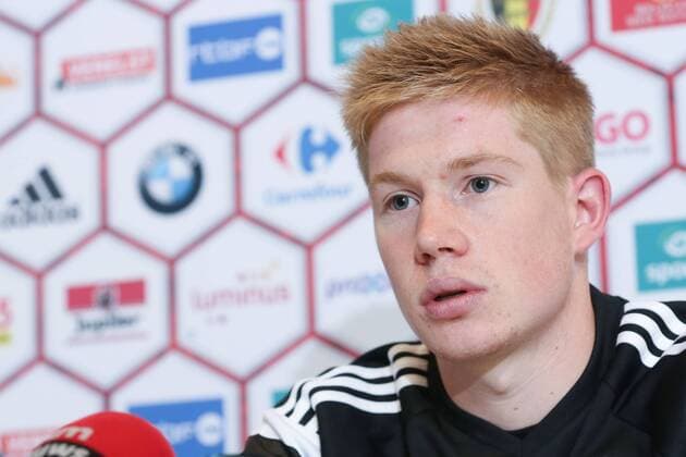 - BRUSSELS, BELGIUM: Belgium s Kevin De Bruyne pictured during a press moment of national coach and three players after a closed training session of Belgian national soccer team Red Devils, Friday 14 November 2014, in Neerpede, Brussels. Belgium will play its third game of the Euro 2016 qualification against Wales on Sunday. BRUNOxFAHY  xpremiumd 20813337x