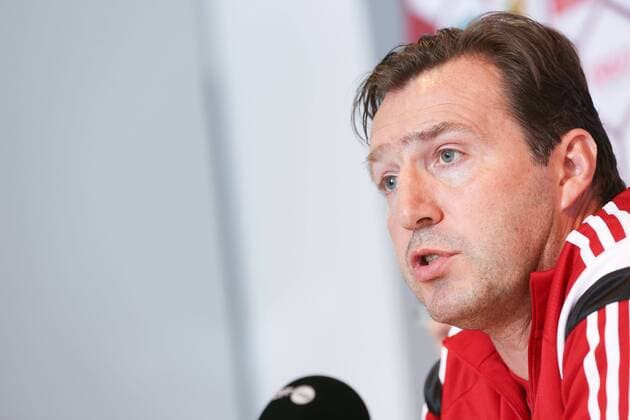 - BRUSSELS, BELGIUM: Belgium s head coach Marc Wilmots pictured during a press moment of national coach and three players after a closed training session of Belgian national soccer team Red Devils, Friday 14 November 2014, in Neerpede, Brussels. Belgium will play its third game of the Euro 2016 qualification against Wales on Sunday. BRUNOxFAHY  xpremiumd 20813519x