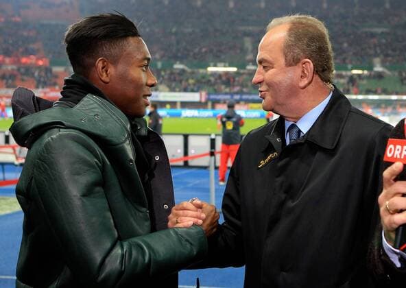 SOCCER - UEFA EURO 2016 quali, AUT vs RUS VIENNA,AUSTRIA,15.NOV.14 - SOCCER - UEFA European Championship 2016, European Qualifiers, OEFB international match, Austria vs Russia. Image shows David Alaba (AUT) and Herbert Prohaska.  CW1_1168