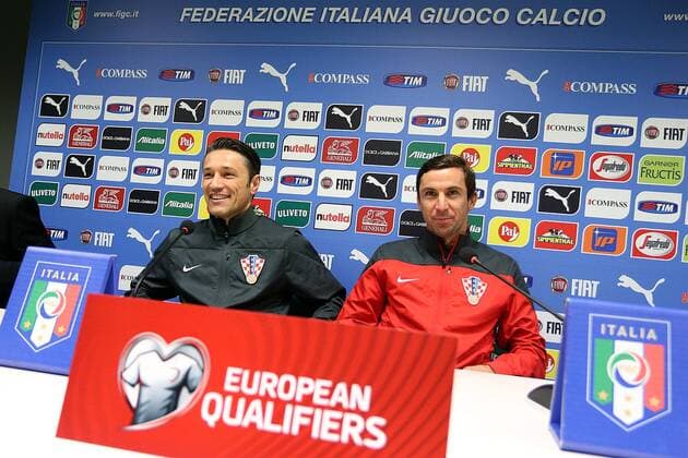 CRO press conference - Milan, Italy 15.11.2014., Milan, Italy - Darijo Srna and Niko Kovac at Press Conference on the Croatian national football team the day before the qualifying match against Italy in Milan to go to the European Championships  GoranxStanzl PIXSELL