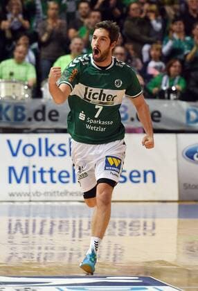 15.11.2014, xjhx, Handball HBL, HSG Wetzlar - Bergischer HC, v.l. Christian Rompf (HSG Wetzlar) jubeln jubelt