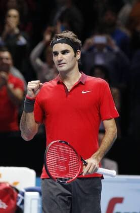 15.11.2014 London, England. Roger Federer (SUI) in semiFinals during the Day 7 Barclays ATP Tennis Herren World Tour Finals from the O2 Arena. xHongboxChenx  ActionPlus11576938