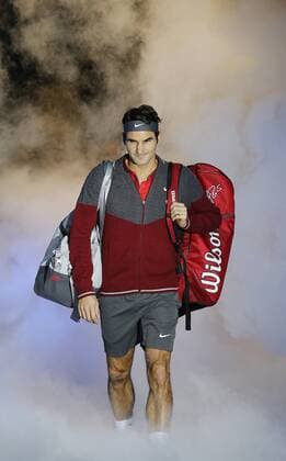 15.11.2014 London, England. Roger Federer (SUI) in semiFinals during the Day 7 Barclays ATP Tennis Herren World Tour Finals from the O2 Arena. x  ActionPlus11576920