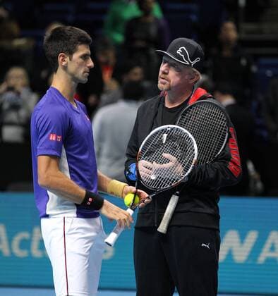 TENNIS - ATP, World Tour Finals 2014 LONDON,ENGLAND,16.NOV.14 - TENNIS - ATP Tennis Herren World Tour, World Tour Finals 2014, single final. Image shows Novak Djokovic (SRB) and his coach Boris Becker. 