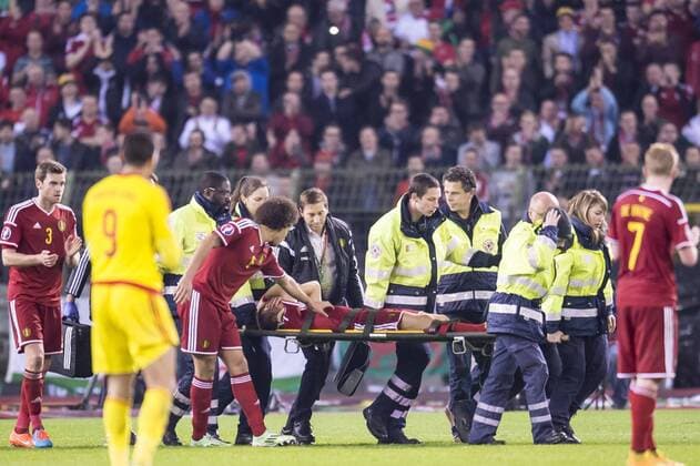 Dries Mertens of Belgium injured - Belgium v Wales - UEFA European Qualifiers 2014 - xVIxGerritxvanxKeulenxIVx 3279301