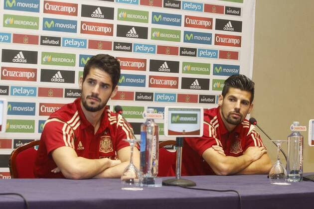 Press conference of Spanish national team. In this picture, Isco and Nolito. xJORGExLANDINx 