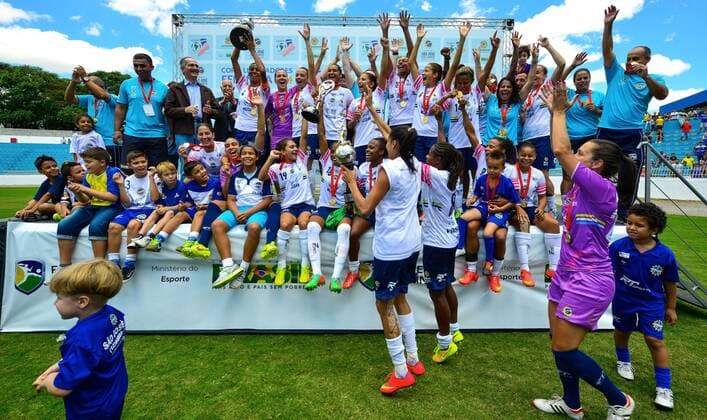 Finale Copa Libertadores Femenina im Frauenfussball - Sieger EC Sao Jose - im Stadion Martins Pereira in Sao Jose dos Campos - LucasxLacazxRuiz 