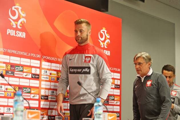 POLAND WROCLAW CITY STADIUM, FOOTBALL, OFFICIAL PRESS CONFERENCE OF TEAM POLAND: ARTUR BORUC, ADAM NAWALKA  20141117CSLG0109