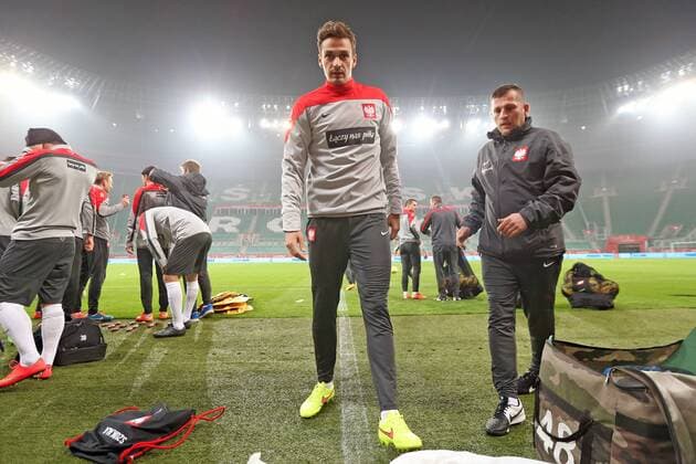Aktuell Fussball, Nationalteam, Training Polen POLAND WROCLAW CITY STADIUM, FOOTBALL, OFFICIAL TRAINING OF TEAM POLAND: LUKASZ SZUKALA  20141117CSLG0106