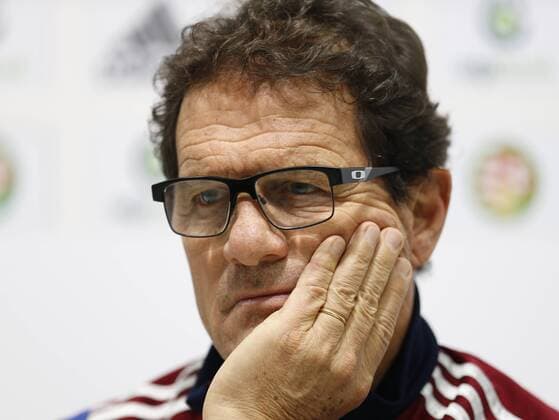 BUDAPEST, NOVEMBER 17, 2014. Russian national football team head coach Fabio Capello looks on at a press conference  RE1550EE