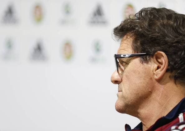 BUDAPEST, NOVEMBER 17, 2014. Russian national football team head coach Fabio Capello looks on at a press conference  RE1550F1