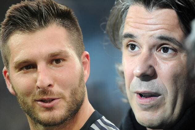 Andre Pierre Gignac (Olympique Marseille) - Vincent Labrune (Aufsichtsratsvorsitzender Marseille) - Marseille - 17 11 2014 Panoramic 