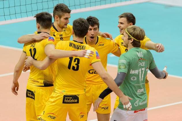 CEV PGE Skra Belchatow SSA - Precura Antwerpen Wojciech Wlodarczyk , Karol Klos , Michal Winiarski , Nicolas Uriarte , Ferdinand Tille , Mariusz Wlazly  141119PAL030