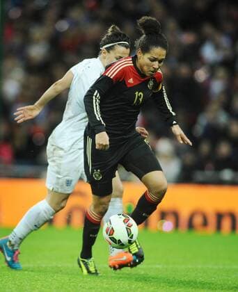 Football - 2014 Women s International Friendly - England vs. Germany Germany s Celia Sasic at Wembley. COLORSPORT ANDREW COWIE 