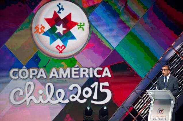 Aktuell Fussball, Copa America 2015 Chile , Auslosung (141125) -- VINA DEL MAR, Juan Angel Napout, president of the South American Football Confederation, delivers a speech during the official draw of the Copa America Chile 2015, in Vina del Mar, Chile, on Nov. 24, 2014. Jorge Villegas) (rtg) (SP)CHILE-VINA DEL MAR-COPA AMERICA-DRAW e JORGExVILLEGAS 
