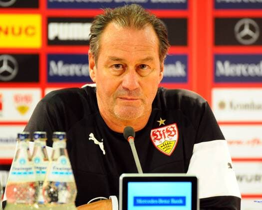 Trainer Huub STEVENS (VfB Stuttgart). Deutschland, Stuttgart: Fussball, Bundesliga: PK VfB Stuttgart Vorstellung Huub Stevens am 25.11.2014, Mercedes-Benz Arena .