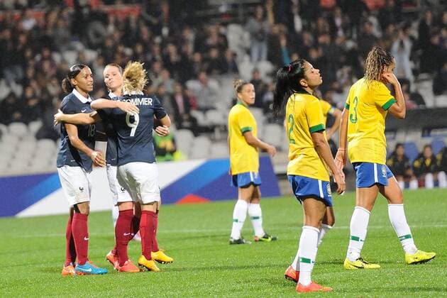 Aktuell Fussball, Damen, Länderspiel, Frankreich - Brasilien Jubel Eugenie Le Sommer (FRA) FRA - BRA 26 11 2014 FredericChambertxPanoramic 