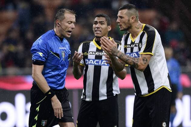Aktuell Fußball, Italien, AC Mailand - Udinese Calcio Db Milano 30 11 2014 - campionato di calcio serie A AC Milan vs Udinese Calcio: Paolo Valeri-Ciryl Thereau 