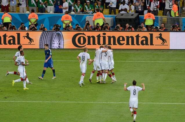 World Cup 2014: Argentina vs Germany Rio de Janiero Brazil 13th July 2014 World Cup final 2014 Argentina vs Germany German joy at their goal 