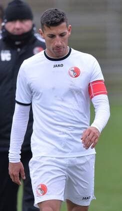 Fussball, Herren, Reginalliga Nordost, Saison 2014 2015 (15. Spieltag), 1. FC Union Berlin II - Berliner AK 2:0, Karim Benyamina (Berliner AK 07, BAK), 30.11. 2014,