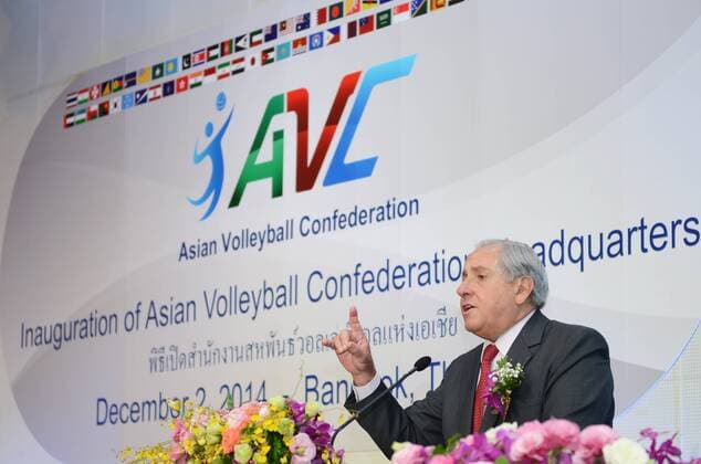 Dec. 2, 2014 - Bangkok, Thailand - FIVB President Ary Graca addresses during an inauguration of Asia Volleyball Confederation (AVC) Headquarters in Bangkok, Thailand on December 2, 2014. Asia Volleyball Confederation (AVC) decide to move their headquarters from Beijing, China to Bangkok, Thailand. Asian Volley Confederation  - ZUMAn230