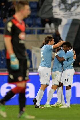 Felipe Anderson Lazio. Goal celebration. Roma 2-12-2014 Stadio Olimpico. Football Calcio 2014 2015.Coppa Italia, Lazio Rom vs AS Varese 1910 AntoniettaxBaldassarre