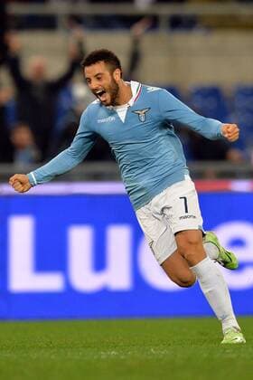 Felipe Anderson Lazio. Goal celebration. Roma 2-12-2014 Stadio Olimpico. Football Calcio 2014 2015.Coppa Italia, Lazio Rom vs AS Varese 1910 AntoniettaxBaldassarre