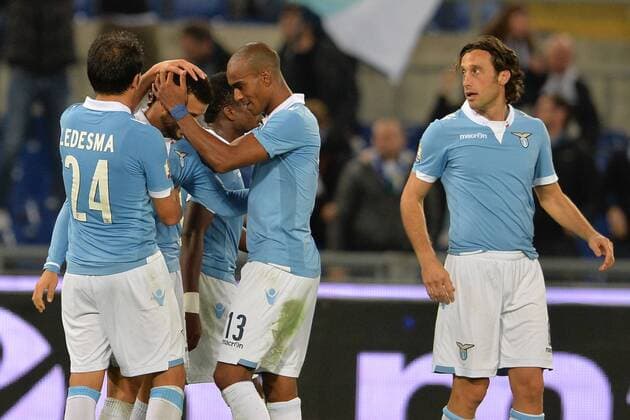 Felipe Anderson Lazio. Goal celebration. Roma 2-12-2014 Stadio Olimpico. Football Calcio 2014 2015.Coppa Italia, Lazio Rom vs AS Varese 1910 AntoniettaxBaldassarre