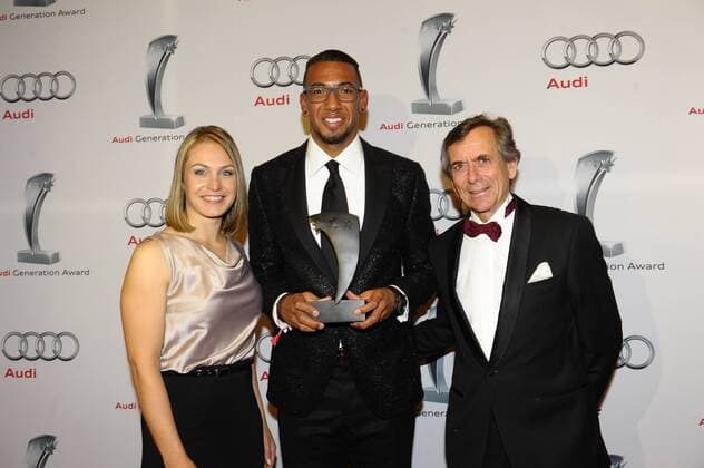 Magdalena Neuner, Jerome Boateng und Thomas Günther Audi Generation Award 2014 Auszeichung, Ehrung, Preis München 03. Dezember 2014