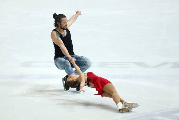 Figure skating Eiskunstlauf - The Golden Spin - Pairs 04.12.2014., Zagreb, Croatia - Figure skating competition The Golden Spin. Pairs Olga Bestandigova - Ilhan Mansiz from Turkey. Ilhan Mansiz is former turkish football player.  IgorxKralj PIXSELL