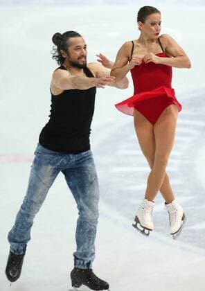 Figure skating Eiskunstlauf - The Golden Spin - Pairs 04.12.2014., Zagreb, Croatia - Figure skating competition The Golden Spin. Pairs Olga Bestandigova - Ilhan Mansiz from Turkey. Ilhan Mansiz is former turkish football player.  IgorxKralj PIXSELL