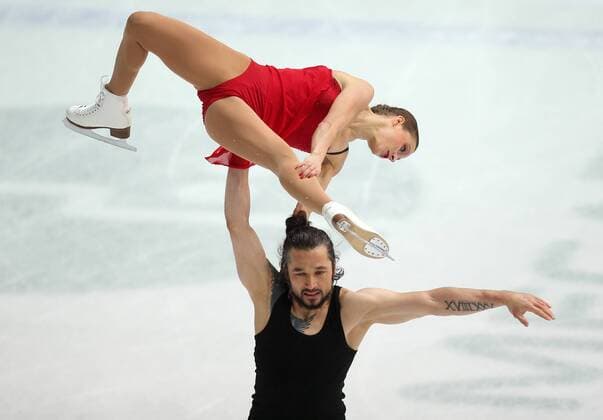 Figure skating Eiskunstlauf - The Golden Spin - Pairs 04.12.2014., Zagreb, Croatia - Figure skating competition The Golden Spin. Pairs Olga Bestandigova - Ilhan Mansiz from Turkey. Ilhan Mansiz is former turkish football player.  IgorxKralj PIXSELL