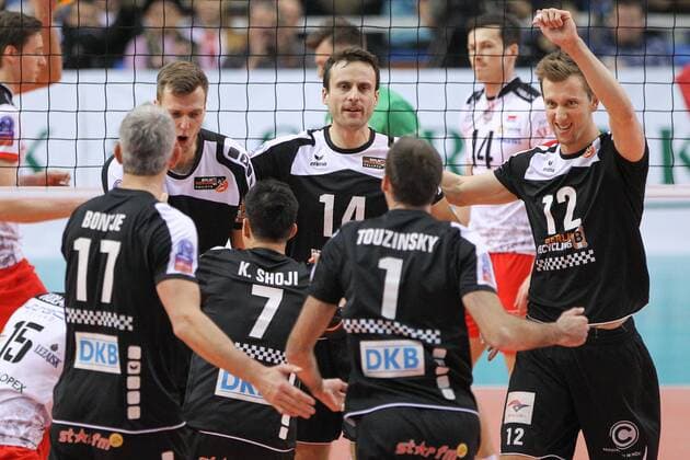 04.12.2014, Rzeszow - CEV Champions League 2014 2015 - Asseco Resovia Rzeszow vs Berlin Recycling Volleys - PAUL CARROLL, TOMAS KMET -  20141204FNMG034