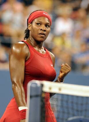 Sept. 7, 2008 - Serena Williams pumps her fist after breaking Jelena Jankovic during the first set in the women s finals of the US Open tennis tournament on Sunday, September 7, 2008, in Flushing Meadows, New York. (J. Conrad Williams Newsday MCT) News Archive - Sept. 7, 2008 - ZUMAm67_