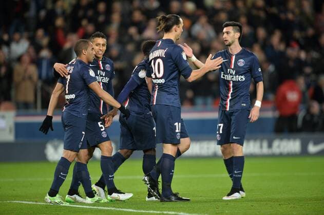 Zlatan Ibrahimovic (psg) - Javier Pastore (psg) FOOTBALL : Paris St Germain (PSG) vs FC Nantes - Ligue 1 - 06 12 2014 AnthonyBIBARDFEP 