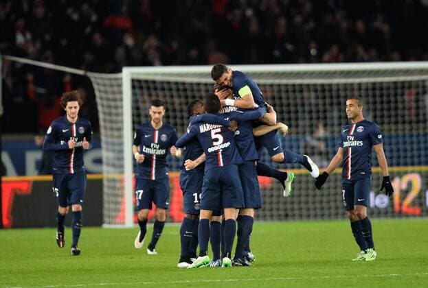 Aktuell Fußball, Frankreich, Ligue 1, Paris St. Germain - FC Nantes Thiago Silva (psg) - Zlatan Ibrahimovic (psg) FOOTBALL : Paris St Germain (PSG) vs FC Nantes - Ligue 1 - 06 12 2014 AnthonyBIBARDFEP 